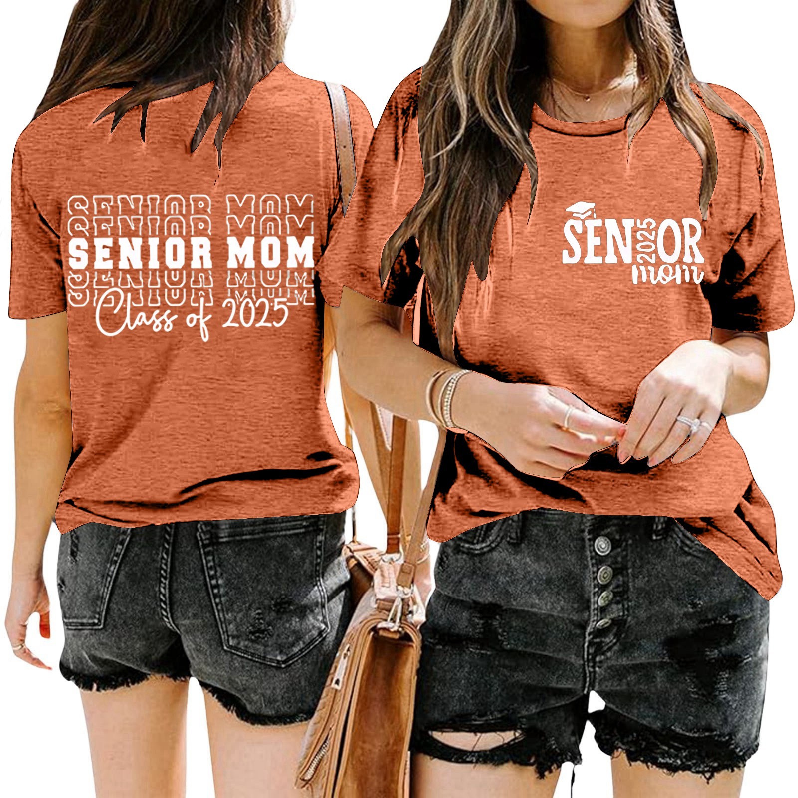 thumbnail image 2 of Camiseta de graduación para madres mayores - Promoción de 2025, poliéster-algodón, tallas S-XXL, manga corta, estampado divertido, 2 of 4